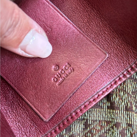 Authentic GUCCI Monogram leather signature canvas snap flap ❤️ card/keys wallet - Picture 5 of 13